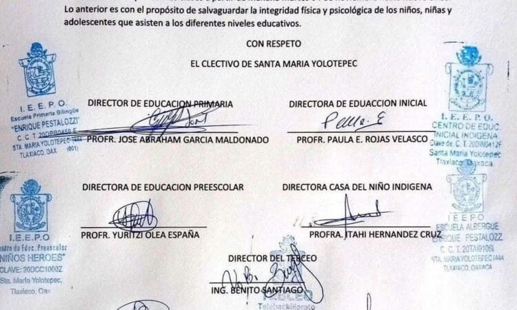 Suspenden clases en cinco escuelas de Santa María Yolotepec, Oaxaca ante escalada de conflicto agrario con Yosondúa